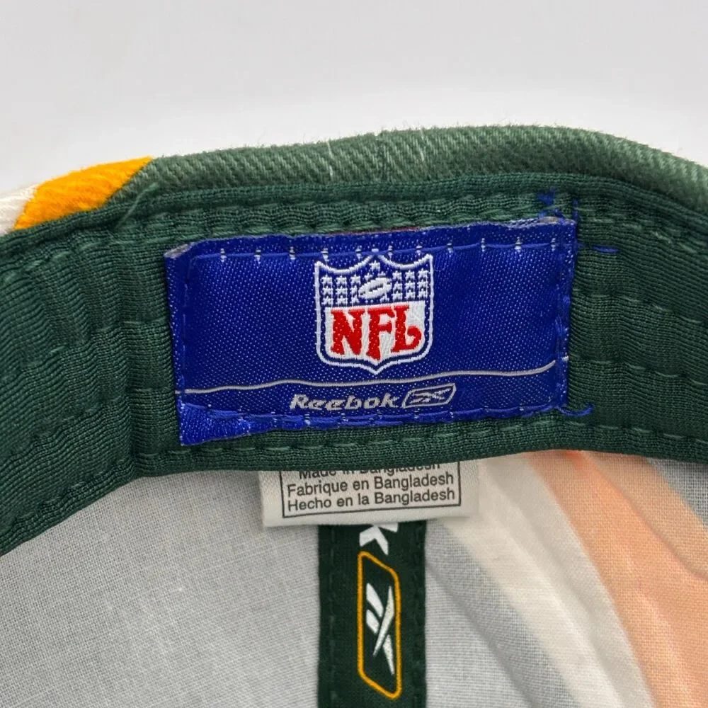 Green Bay Packers Reebok Strap Back Hat G Logo Yellow Green White NFL Football